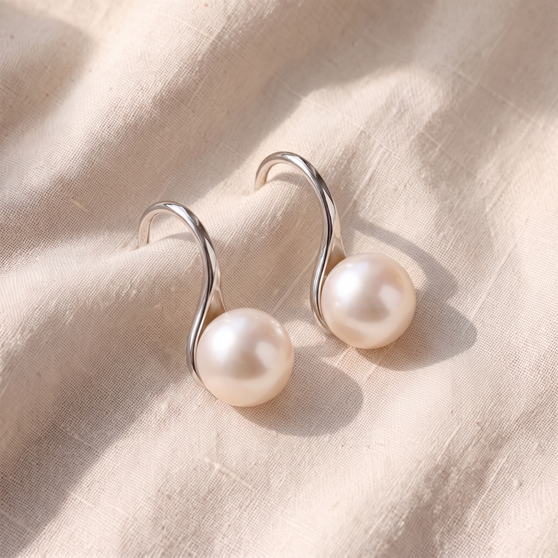Brincos pendentes elegantes de pérolas